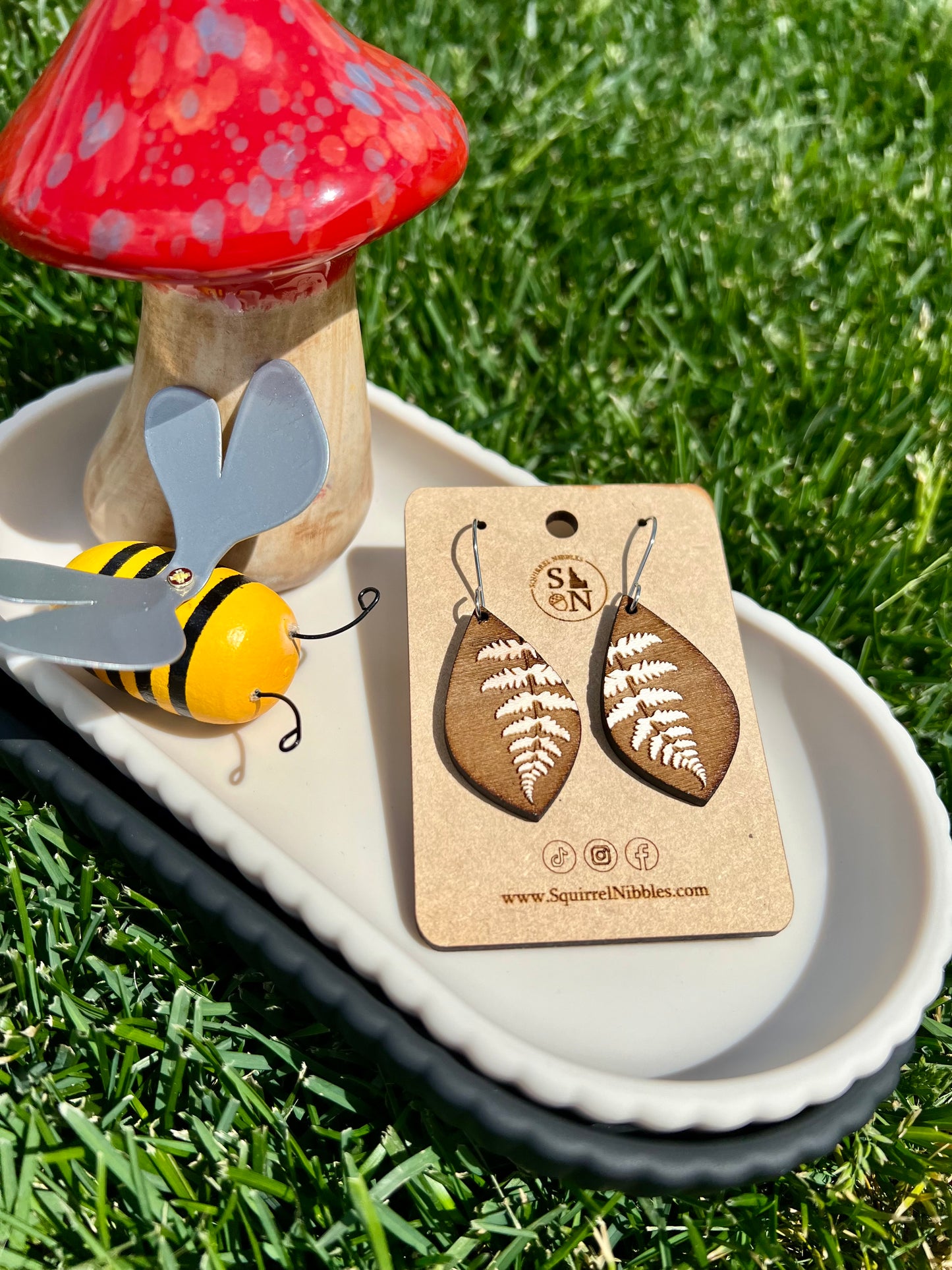 Dark Fern Earring drops