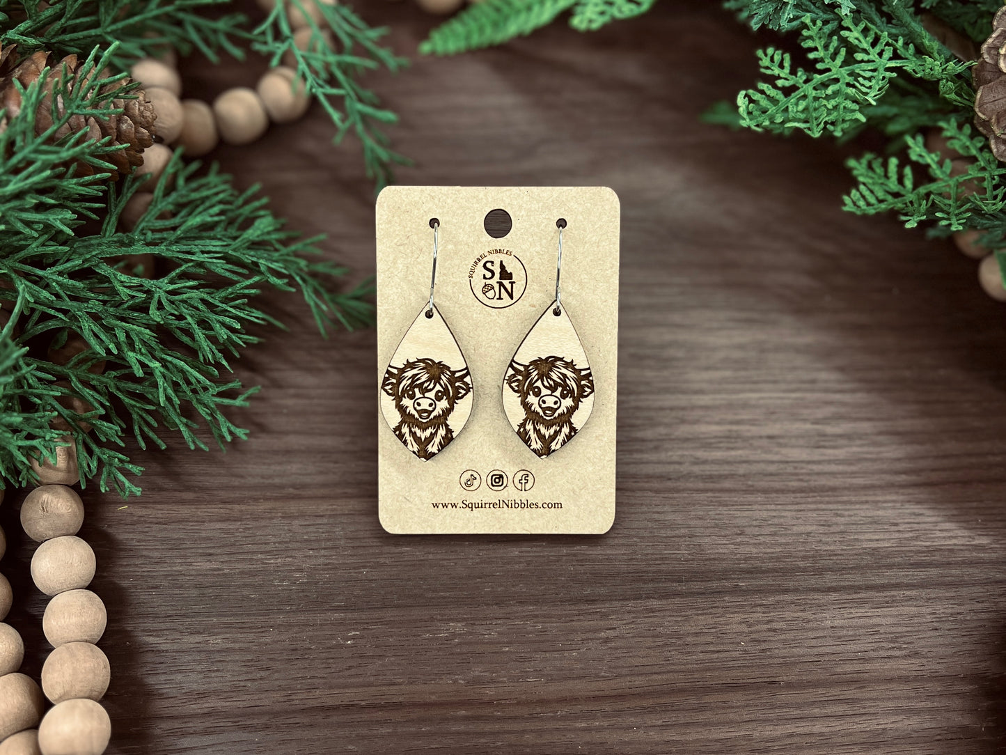 Highland Cow Earring Drops