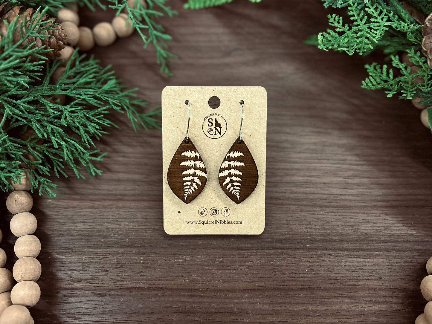 Dark Fern Earring drops